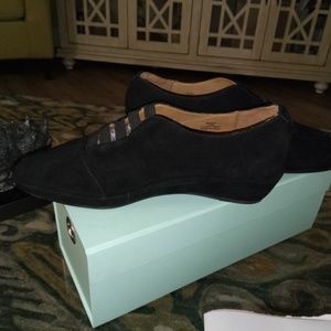 Lamour D'espieds New Black Wedge Shoes 7.5M